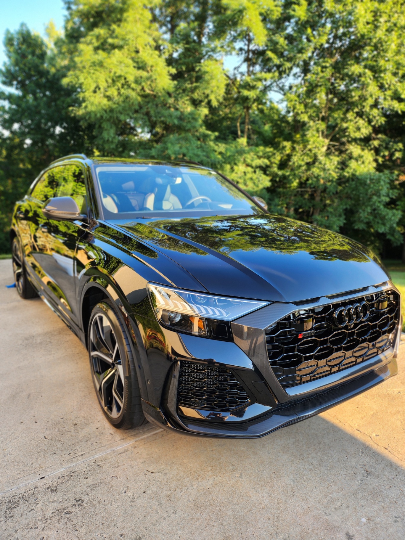 Black Audi RS Q8 mobile detailing in Hebron, KY